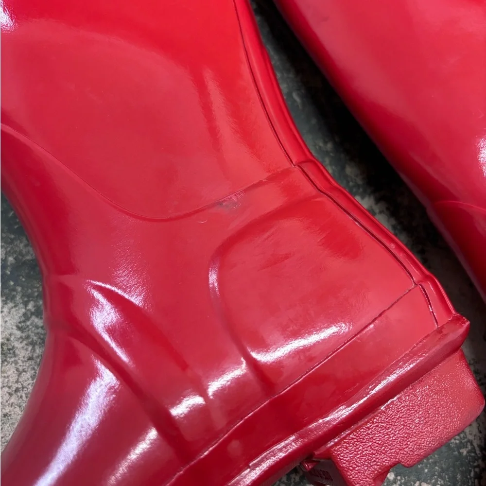 Hunter Original Glossy Tall Rain Boots in Military Red